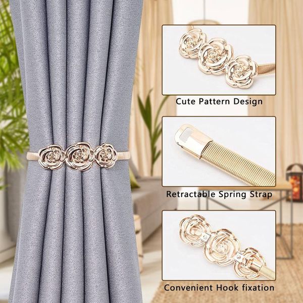 

other home decor 1pc rose type curtain tie rope backs holdbacks buckle clips hook holder decorative accessories