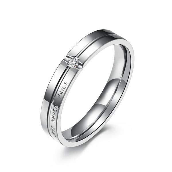 

wedding rings fashion stainless steel letter ring couples men and women trendy simple punk jewelry gift 10143, Slivery;golden