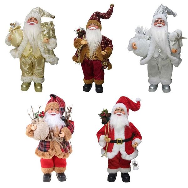 

garden decorations 4xfa 45cm 17'' vintage santa figurine handpainted craft with stack of presents gift