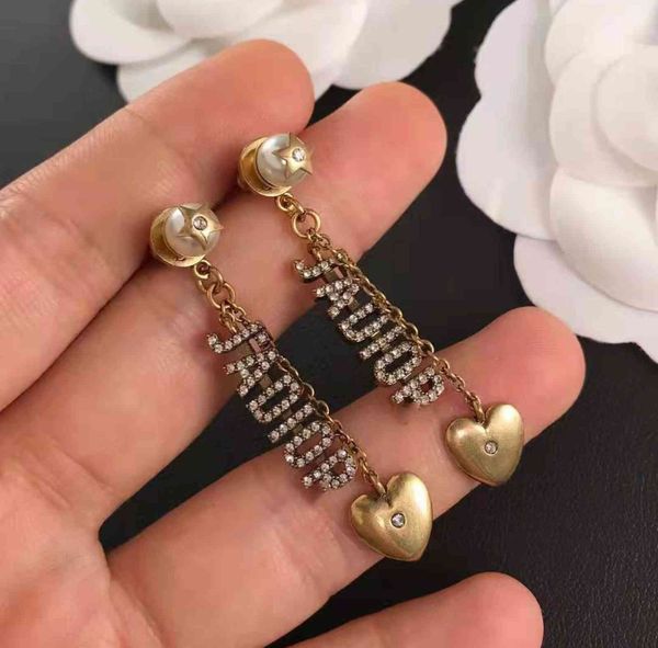 

factory specials 2021 new diamond earrings for women's net, Golden