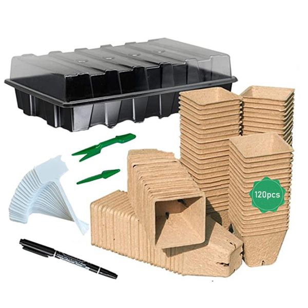 

plastic plant growth tray seedling pot set outdoor indoor garden nursery dish suit supplies planters & pots