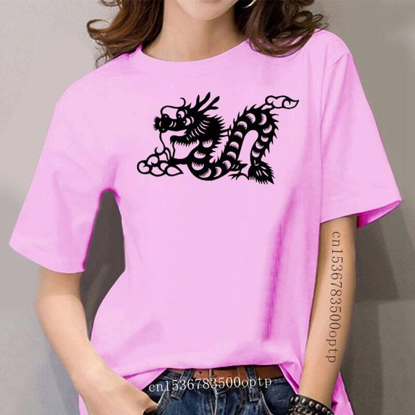 

women's t-shirt chinese zodiac dragon year horoscope womens gray, White
