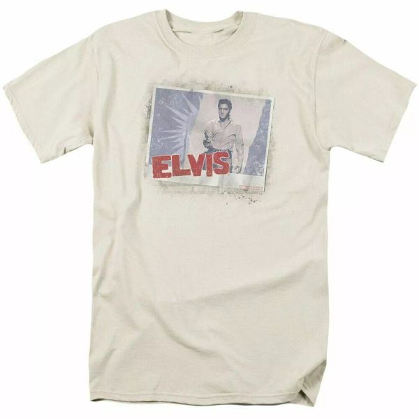 

Elvis Presley Tough Guy Poster T Shirt Mens Licensed King Tee Sand, White;black