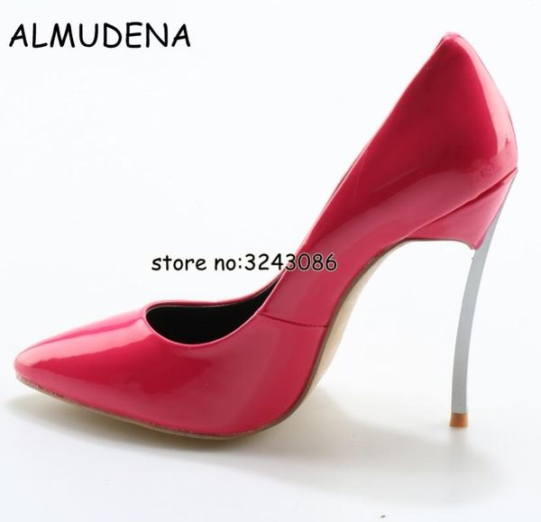 

blade thin heels lady stiletto slip-on pumps pink black nude leather high pointed toe wedding party dress shoes