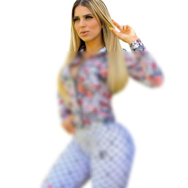 

woman tracksuits autumn fashion printing casual two-piece two piece - suit, Gray