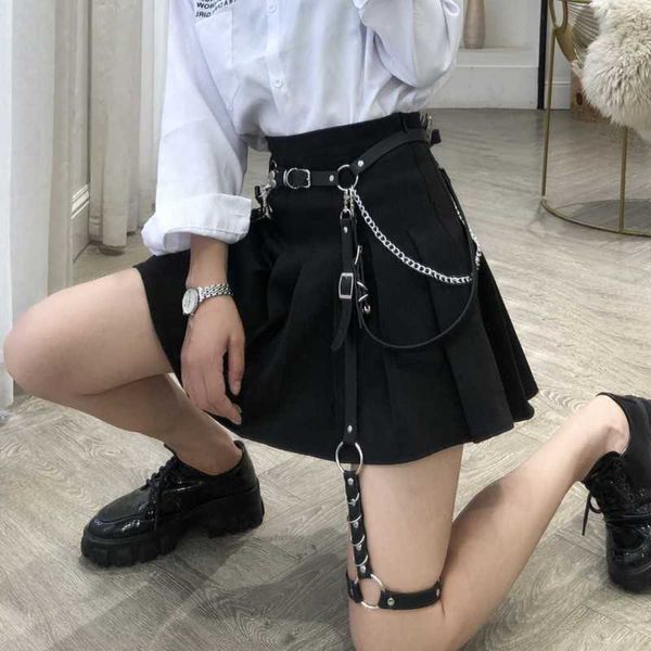 

gothic women heart hiphop belt adjustable disco dancing leather pu riemen punk style jk taille gitl jurk body tail chain, Black;brown