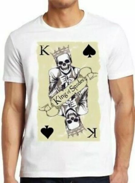 

king of spades graphics present skull cool gift tee t shirt 4195, White;black