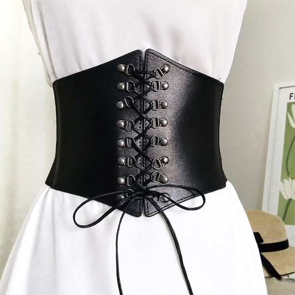 

belts steampunk underbust corset buckle punk black wide waistband slimming body for women elastic high waist, Black;brown