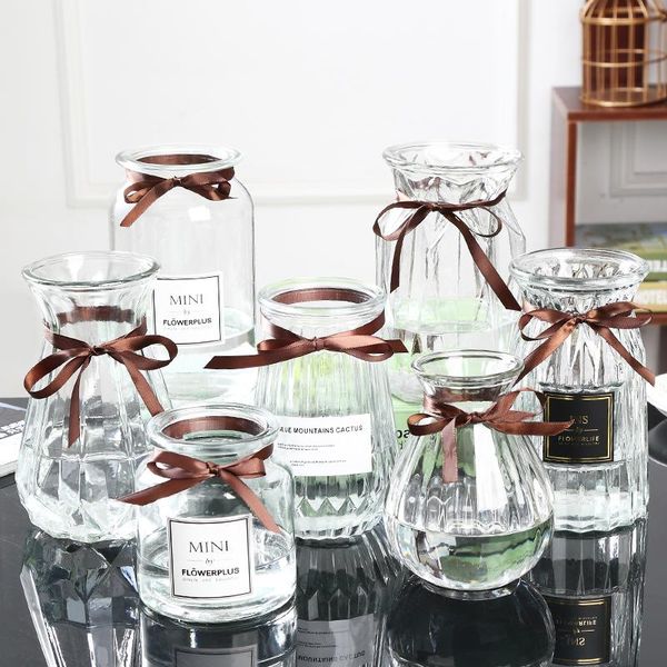

vases glass vase simple creative ornaments living room european transparent flower arrangement dried container