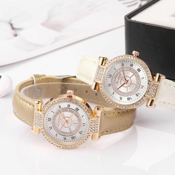 

wristwatches 2021 fashion ladies business imitation belt luxury exquisite watch casual quartz rhinestone women bracelet watches, Slivery;brown