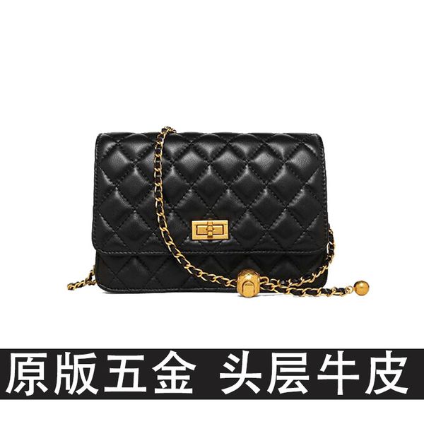 

family c xiaoxiangfeng lingge square fat man metal ball bag head shoulder leather messenger bag female