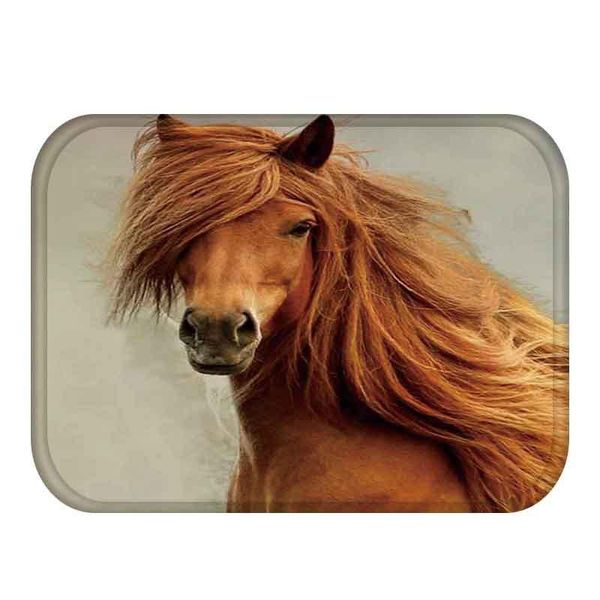 

cushion/decorative pillow horse flannel non-slip mat can diy custom made picture logo home kitchen bathroom carpet decoration clean doormat