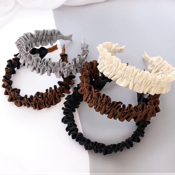 

hair accessories fashion women headband pleated flower hairband turban fresh hoop girls wash face hairpin, Slivery;white