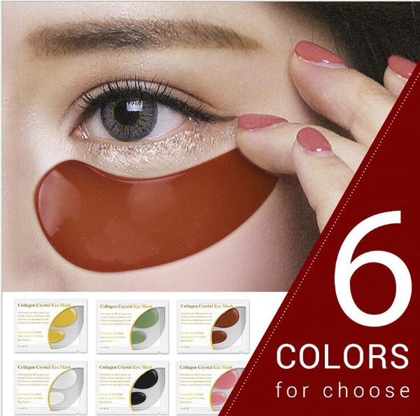 vermelho branco preto amarelo máscara de olho de ouro 24 K adesivos de colágeno anti olheiras bolsa de olho hidratante cuidados com a pele