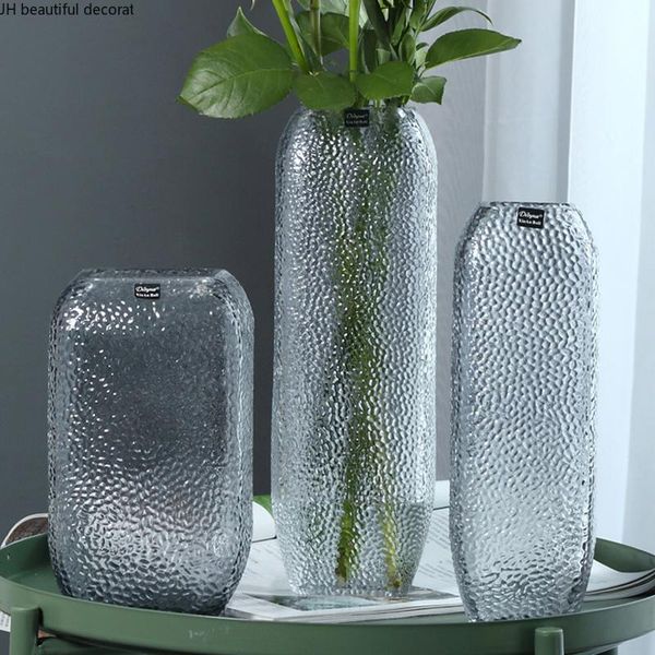 

vases european style simple color transparent glass vase hydroponic rose living room decoration flower arrangement ornaments