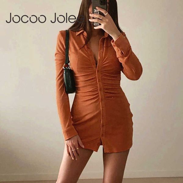 

jocoo jolee women spring and summer casual fashion street elegant pleated knit turn-down collar button blouse hip skirt 210619, Black;gray