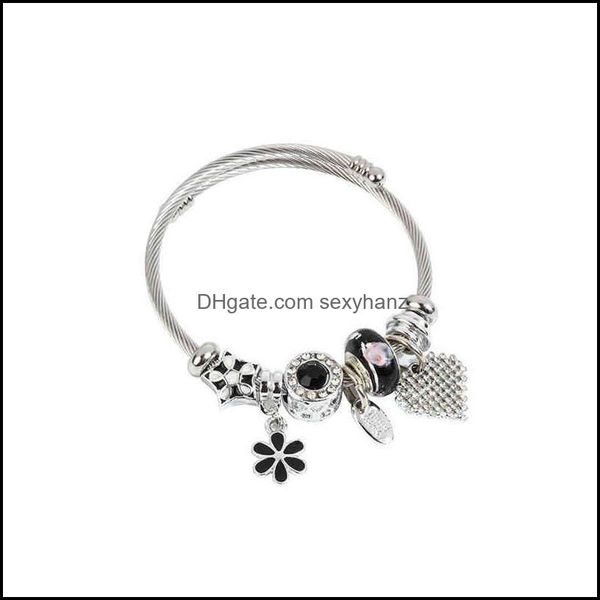 

charm bracelets jewelry bracelet personality creative crystal bead beaded cartoon sweet pendant adjustable drop delivery 2021 v869a, Golden;silver