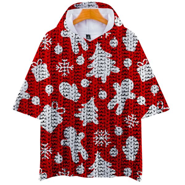 

printed christmas 3d t-shirt hoodies women/men short sleeve hooded sweatshirts 2019 casual trendy streetwear t shirt, White;black