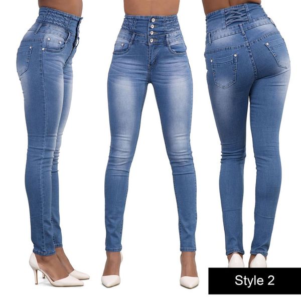 Vendita donna vita alta jeans slim fit sexy skinny fianchi jeans donne autunno inverno pant di alta qualità abbigliamento femminile di alta qualità