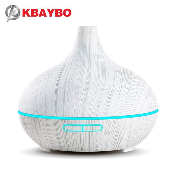 

300ml electric humidifier aroma oil diffuser ultrasonic white wood grain air purifier with 7 colors led lights for home humidifiers