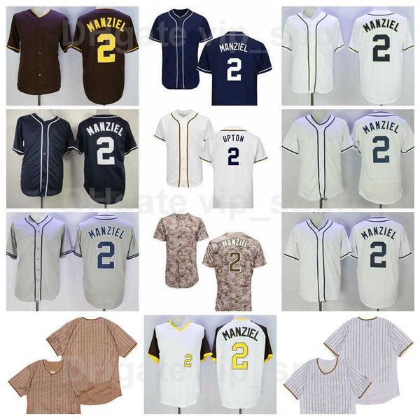 

1978 vintage baseball 2 johnny manziel retro jersey men alll stitched flexbase cool base pullover navy blue brown white grey high quality, Black