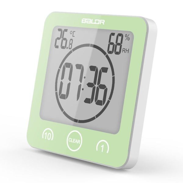 

wall clocks upgrade waterproof clock for bathroom temperature humidity multi-color stromg suction digital
