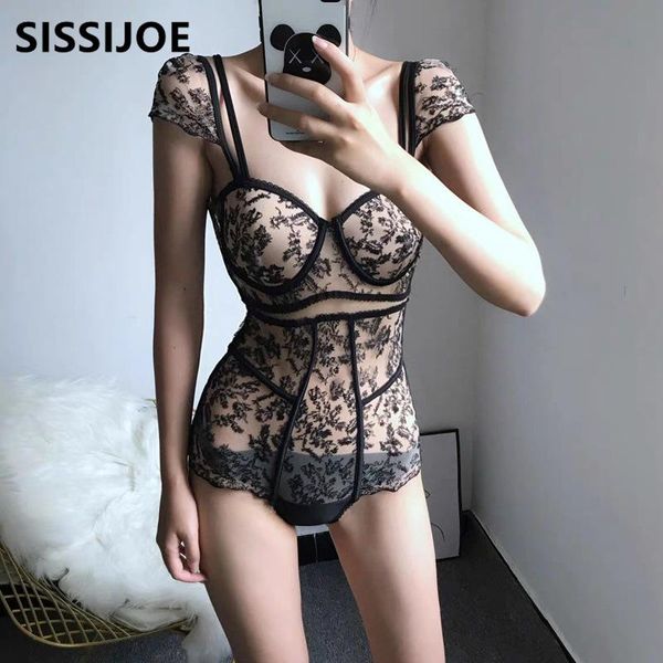 

women one piece swimsuit vintage transparent push up swimwear short sleeves monokini maillot de bain femme one-piece suits