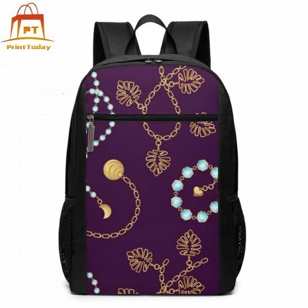 

backpack chain strap backpacks school student bag pattern men - women trending bags