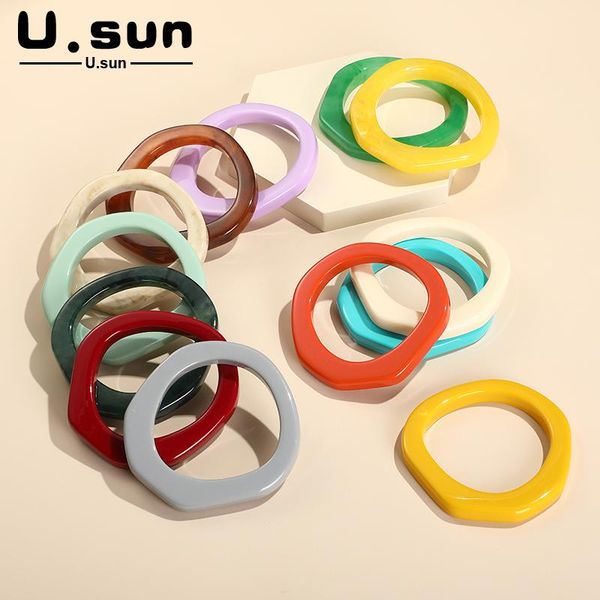 

bangle colorful irregular acrylic charms bracelets for women luxury jewelry fashion resin hard on hand femme bracelet, Black