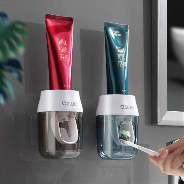 

automatic toothpaste squeeze artifact toothbrush rack wall hanging household children no punch creative bathroom accessories holders