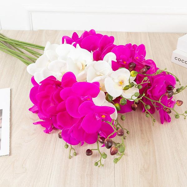 

heads artificial silk white orchid flowers butterfly moth phalaenopsis fake flower diy home garden wedding decoration decorative & wreaths