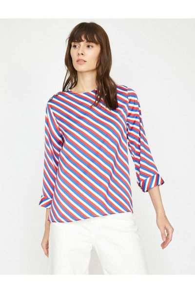 

women's blouses & shirts koton women red striped blouse 9 yak68692pw, White