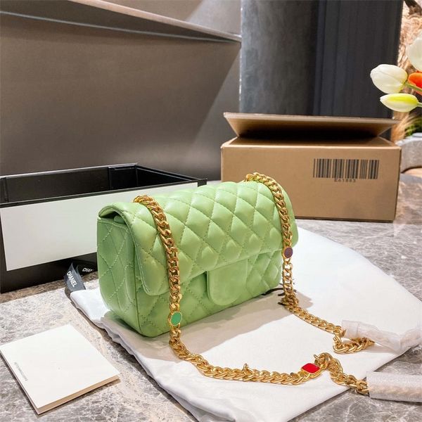 

women bag fashion shoulder chain bag classic rhomboid bag leather famous messenger handbags handbag wallet linger one shoulder8, Black