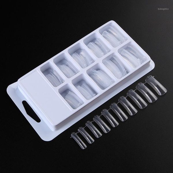 

100pcs/box quick building mold tips nail dual forms with scale finger extension art uv builder gel nails tool tddss26#1, Red;gold