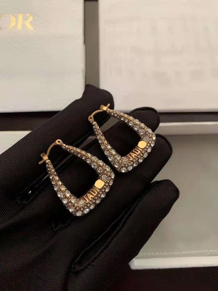 

70% off luxury jewelry dijia new brass temperament net red anti allergy letter pearl earrings for women, Golden