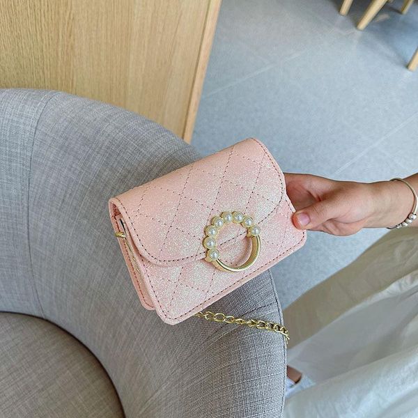 

purse children mini 2021 cute little girl shiny crossbody bag for kids small coin pouch girls purses and handbags clutch, White