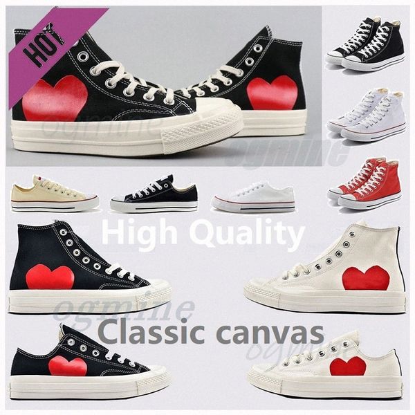 

classic casual men womens canvas shoes star sneaker chuck 70 chucks 1970 1970s big eyes red heart shape platform jointly name campus shoe g8, Black