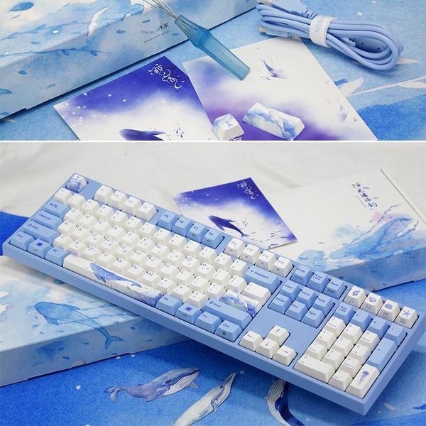 

keyboards varmilo maya68c sea melody 68key mechanical keyboard mute capacitor switch v2 white backlight wired office gaming