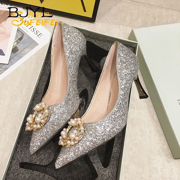 

wedding shoes stiletto high heel sequined stiletto heel pointed wedding shoes bridesmaid shoes bridal shoessingleshoeswomen, Red