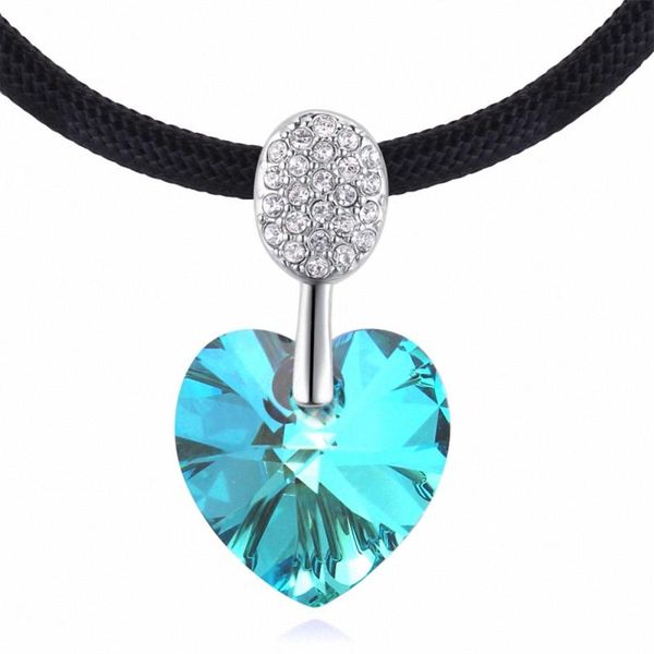 

pendant necklaces tracyswing 6 colors real rose gold color austrian crystals sweater necklace for women monkey style #tw132350, Silver