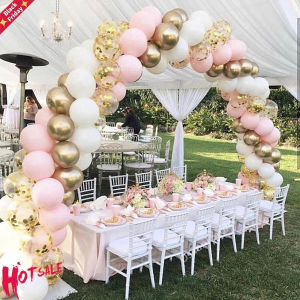 

party decoration 100pcs macaron latex balloons gold sliver confetti birthday wedding supplies interior