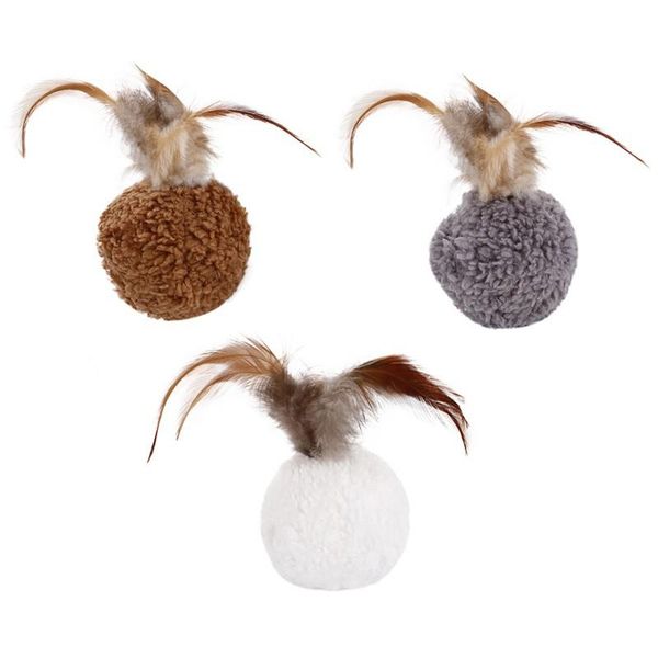 

pet cats soft feather teaser cat toys funny durable chew plaything sounding comfortable supplies