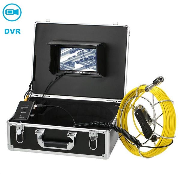 

7" lcd 23mm sewer waterproof camera 20m fiberglass cable pipeline drain inspection system with dvr function ip cameras