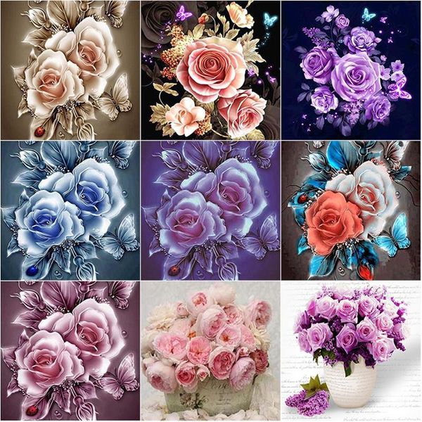 

diamond painting diy sets flower full round square drill rhinestone embroidery picture cross stitch handmade art home decor gift