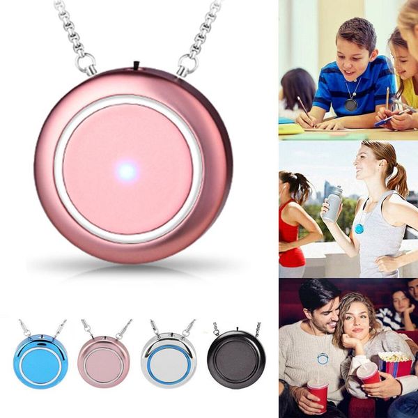 

car air freshener portable low noise necklace purifier filter dual display mini for home