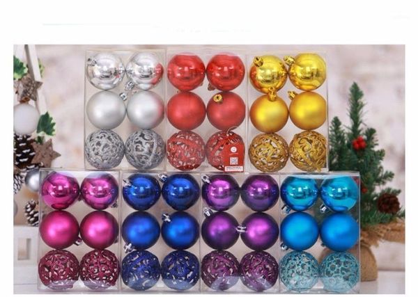 

christmas decorations pack of 6 small metallic & matte tree baubles hanging