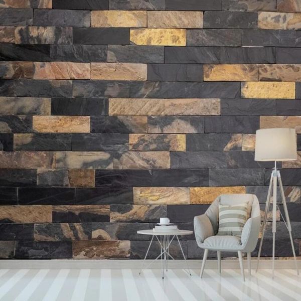 

wallpapers custom 3d black marble brick wall background wallpaper mural