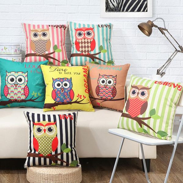 

lovely owls cushion without polyester interior home decor sofa car seat decorative pillow housse cushion/decorative