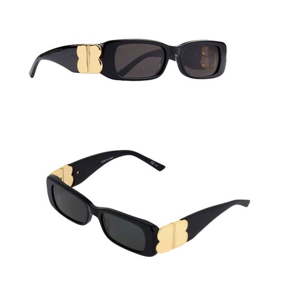 Óculos de sol de grife feminino moda luxo retângulo moldura completa 0096S duplo B letra estilo óculos de sol masculino qualidade superior caixa original