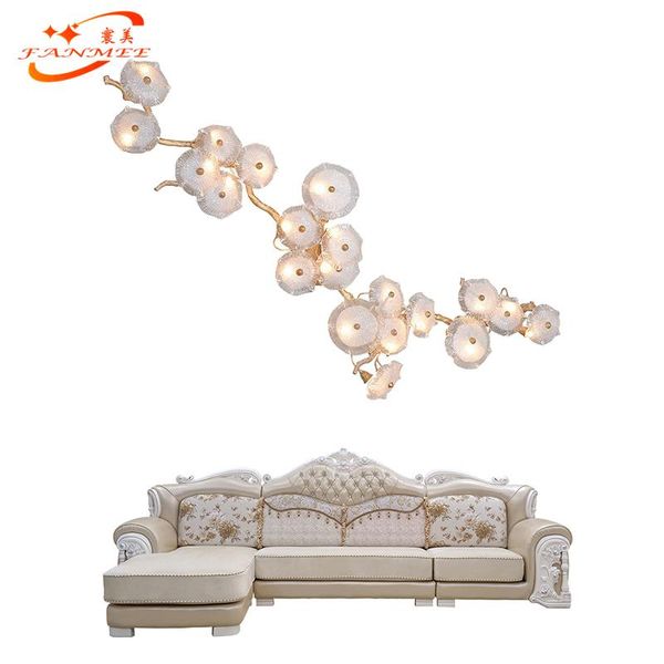 

wall lamp luxury copper branch led sconce light glass lighting for bedroom living dining room bedside decor